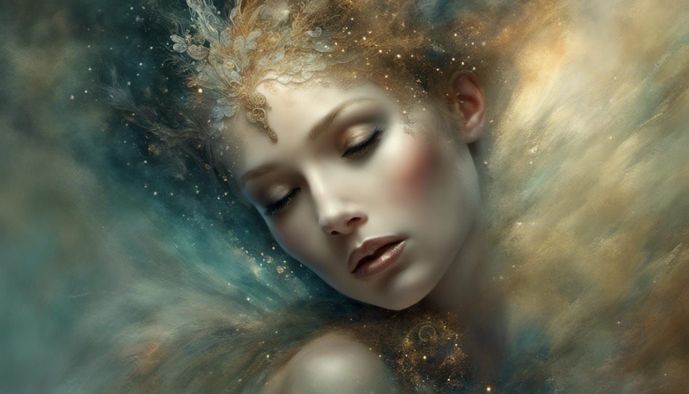 Glitter everywhere, glitter, sparkle, Woman covered in Glitt...