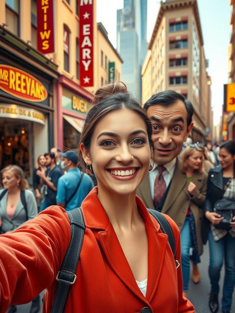 Woman's Selfie Hilariously Photobombed by Mr. Bean