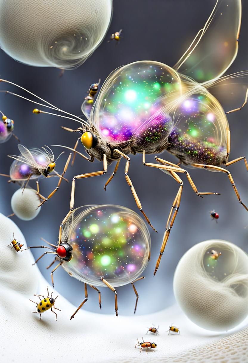 Colorful Alien Bugs in Motion Blur