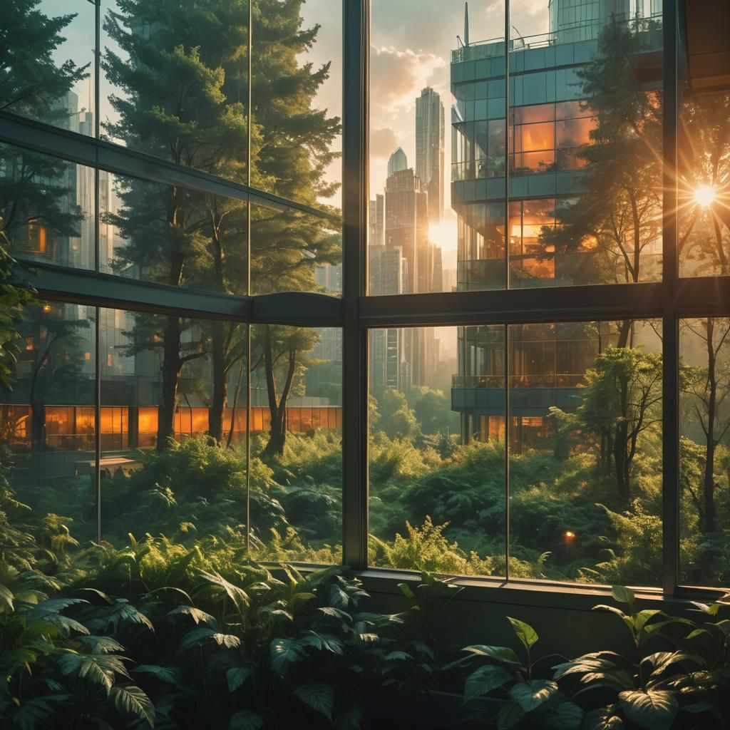 Futuristic City Meets Wild Forest in Film Still