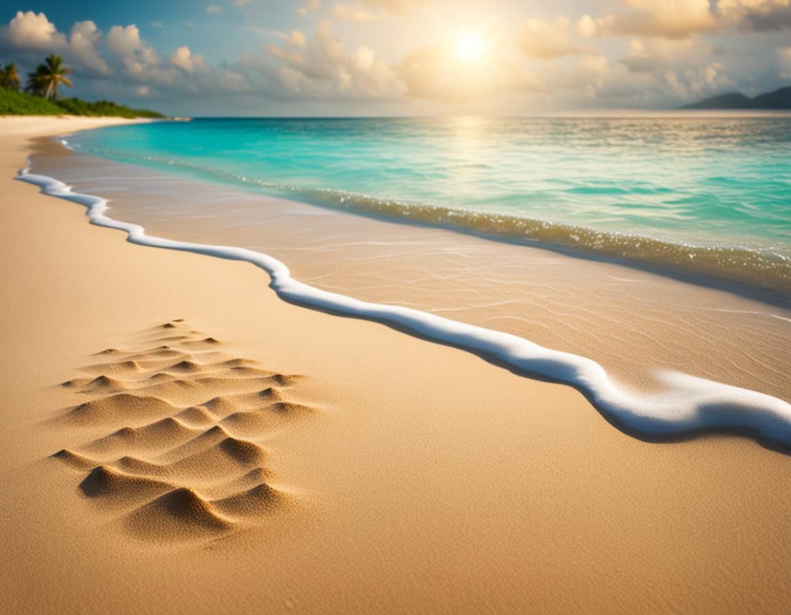 Desert Island Tropical Beach in Natural Lighting