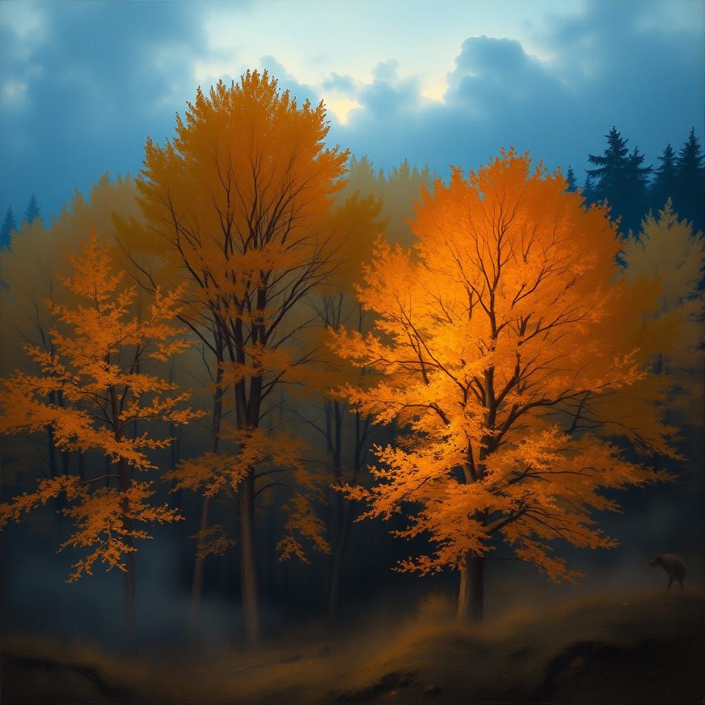 Golden Autumn Landscapes in Romantic Style