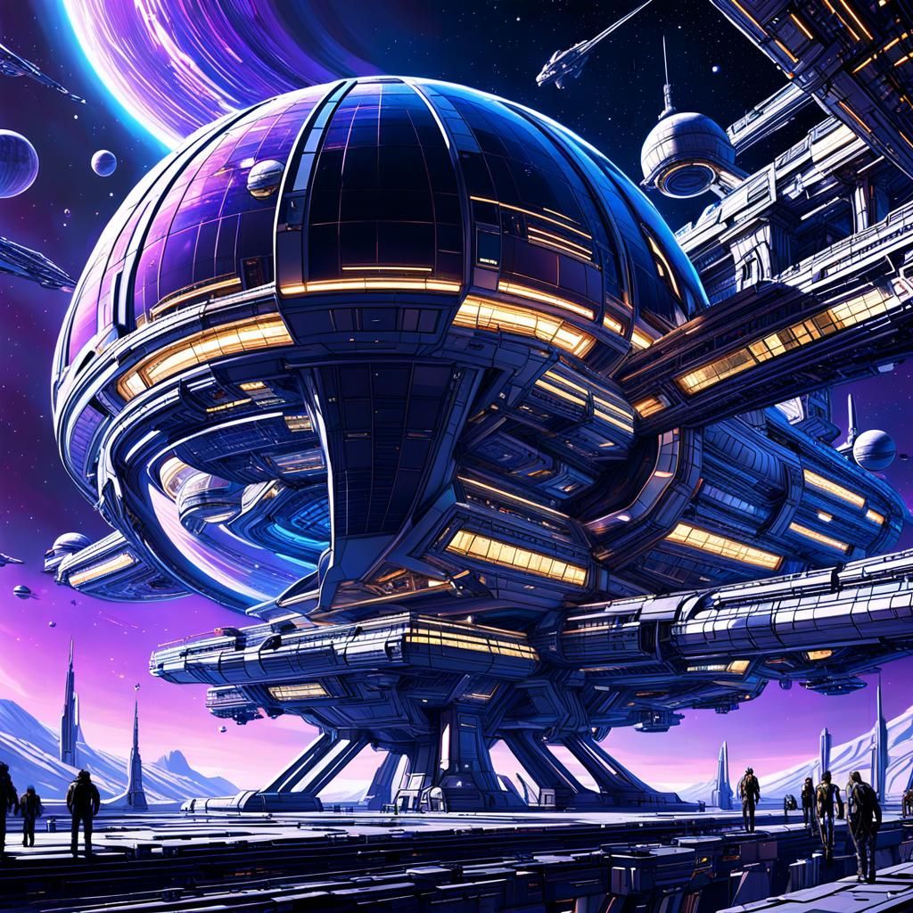 Epic Sci-Fi Space Station Concept Art