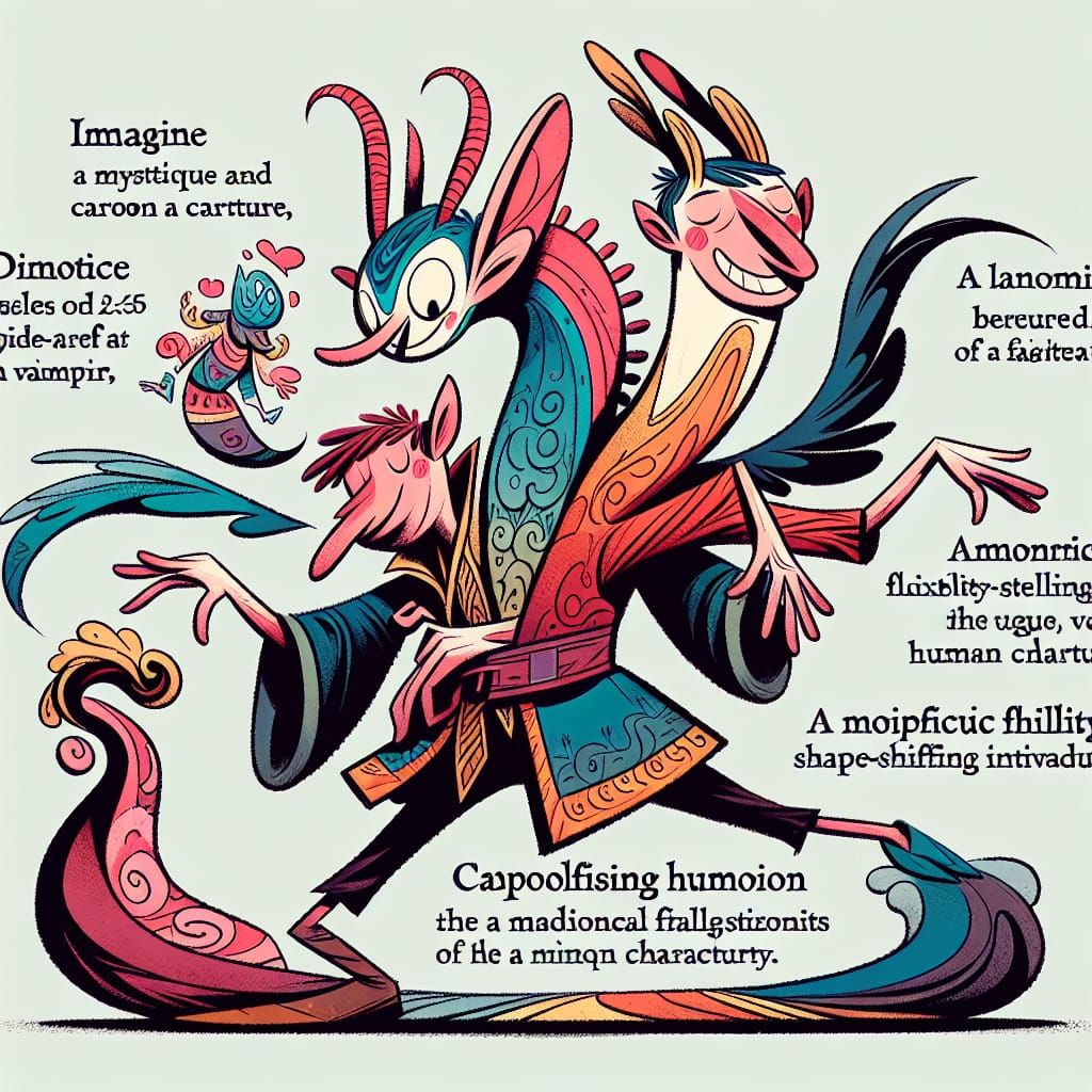 Humorous Cartoon Character in 2.5D Style