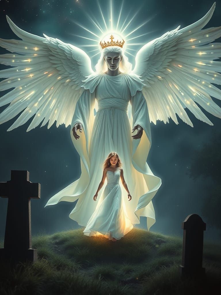 Archangel Resurrects Girl from Grave in Psychedelic Style