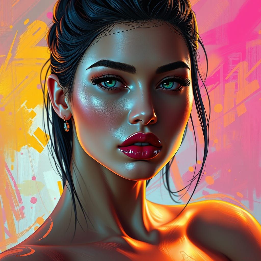 Hyperrealistic Beauty in a Dreamlike Landscape