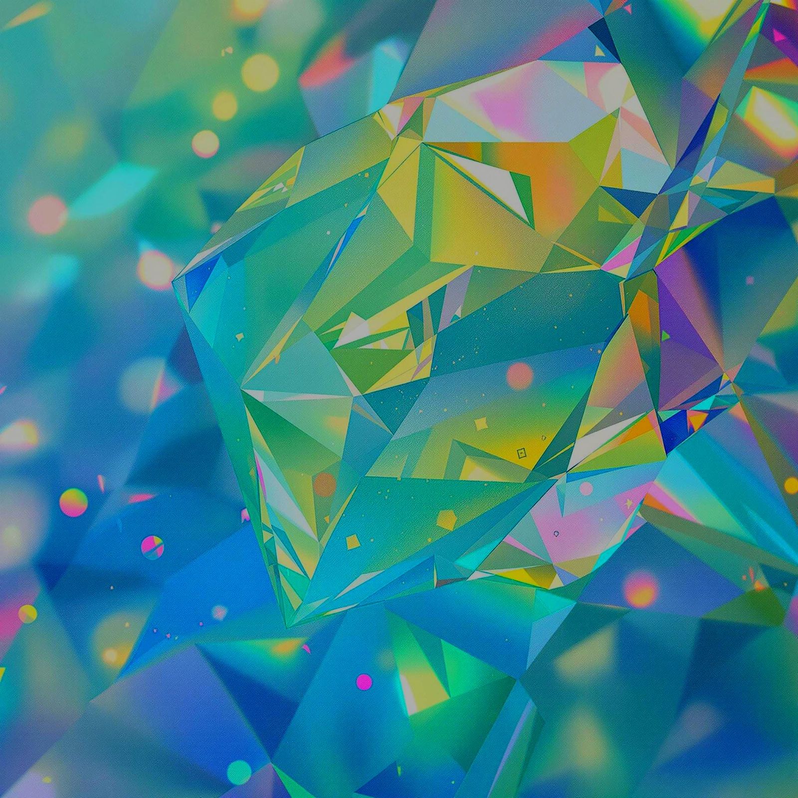 Dreamy Watercolor Crystal Macro with Light Refractions