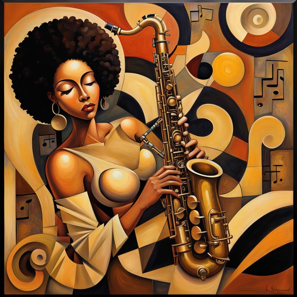 Abstract Jazz Fusion in Art Nouveau Style