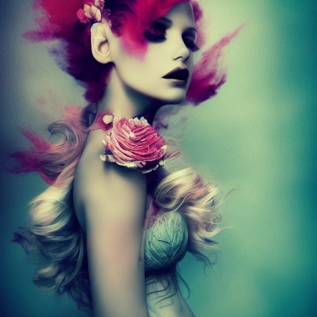 Elegant Princess Portrait in Abstract Style