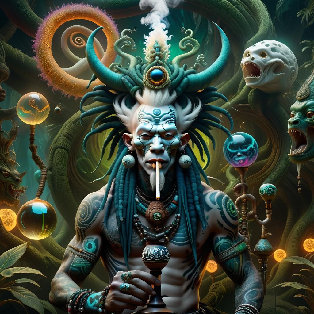 Surreal Shaman in Ayahuasca Dreamland