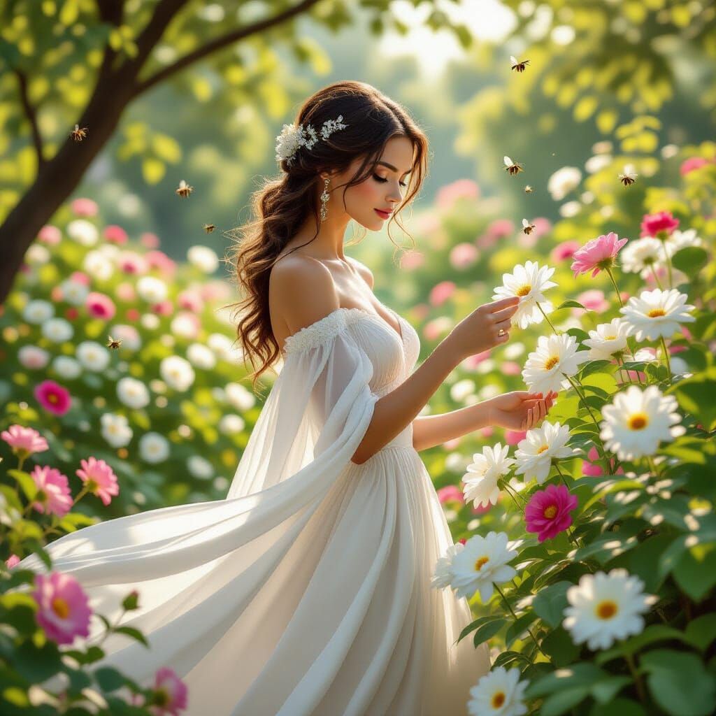 Queen of Dreams in a Lush Botanical Garden