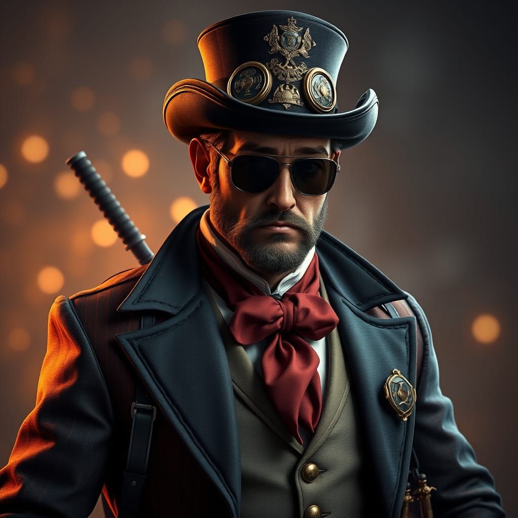 Mister E. Costumed Adventurer Matte Painting Splash Screen