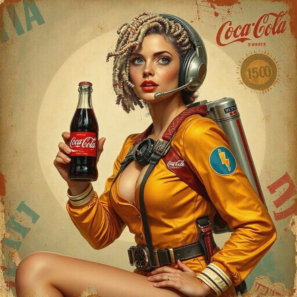 Exploring space in the 50's - Never leave your Home Planet without Coca-Cola