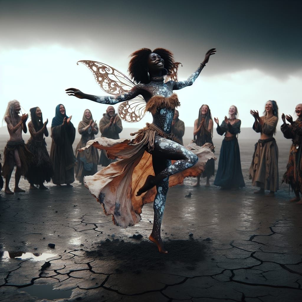Joyful Tribal Fairy Dances in Wasteland