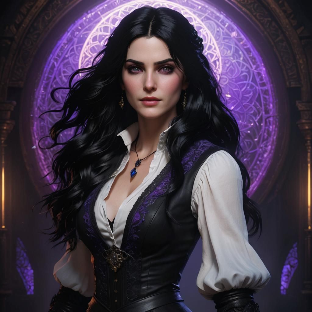 Detailed Portrait of Yennefer with Violet Eyes