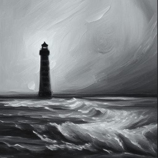 Abandoned Lighthouse in Expressionist Style