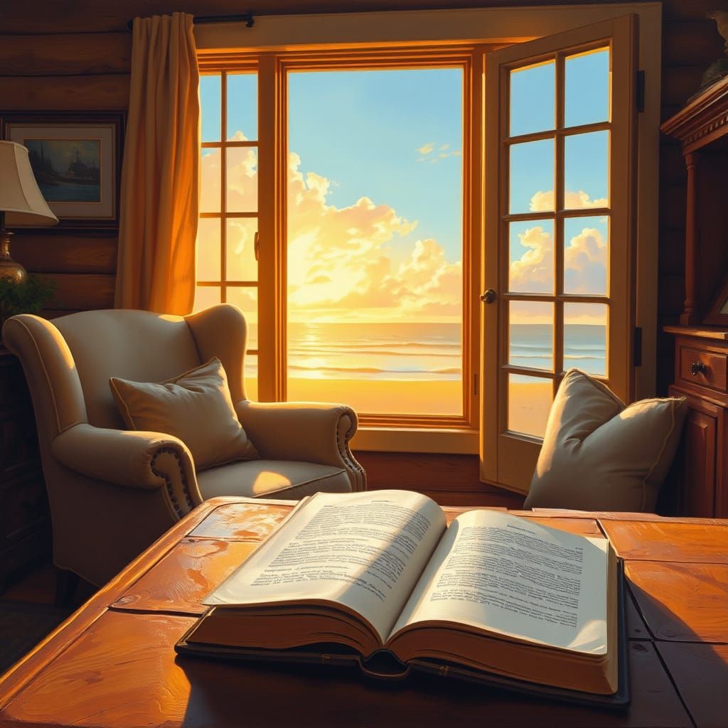 Cozy Morning Retreat in Impressionist Style