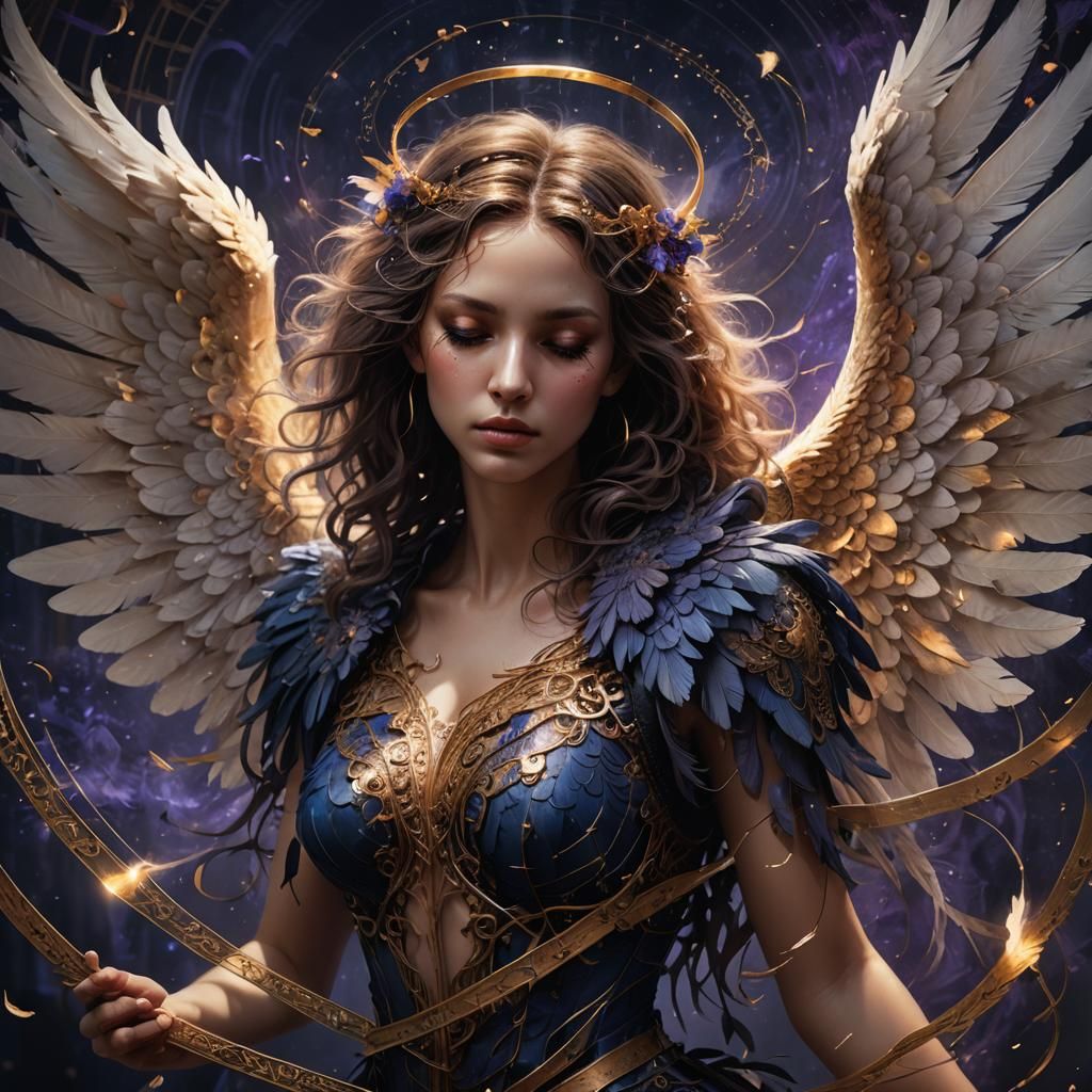 Fallen Angel Groin Tattoo Design in Dark Fantasy Style