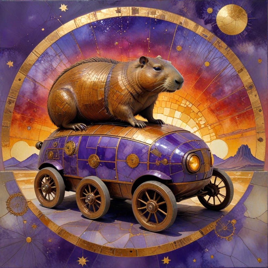 Steampunk Capybara Space Expedition