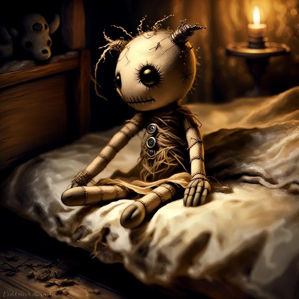 Cuddly Monster Voodoo Doll Hiding Under Bed