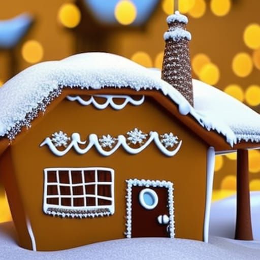 Cartoon Gingerbread House in 3D HDR