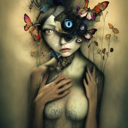 Detailed Portrait of Existential Dread, Collage Style