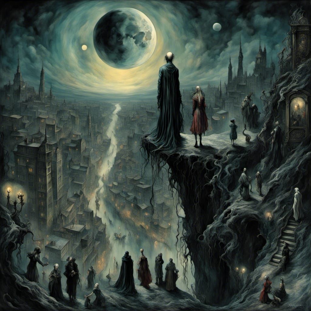 Abyss Edge: Moonlit Street Scene