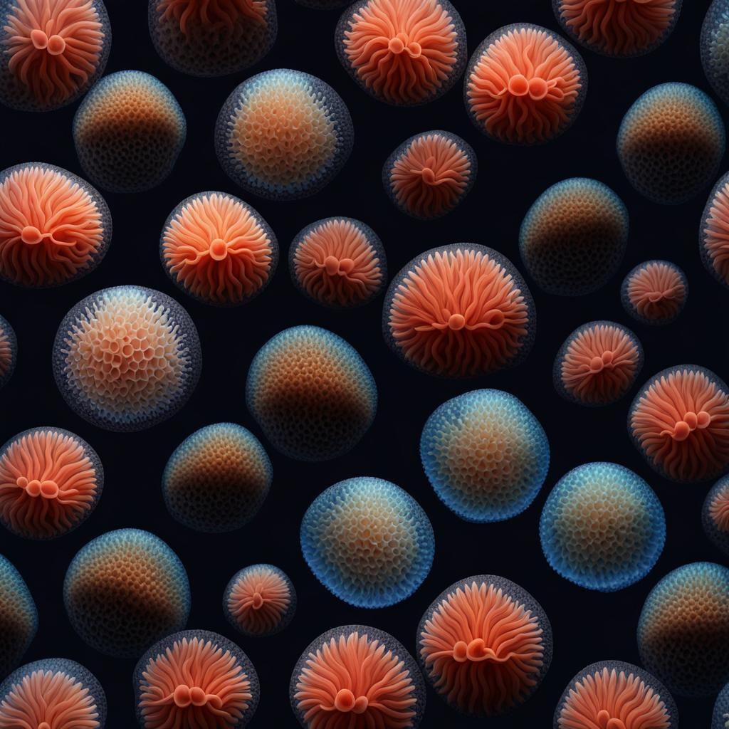 Underwater Mosaic Jellyfish Coral in Hyperrealistic Style