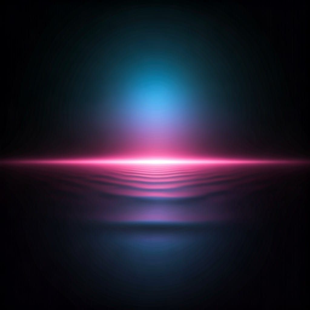 Still Lake Reflects Neon Twilight Reality