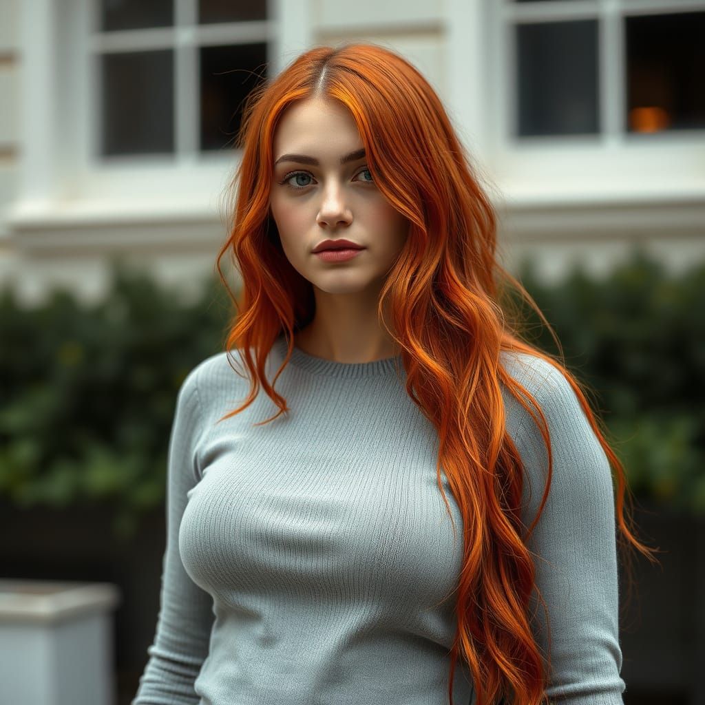 AI Generated Image of a Red-Haired Woman
