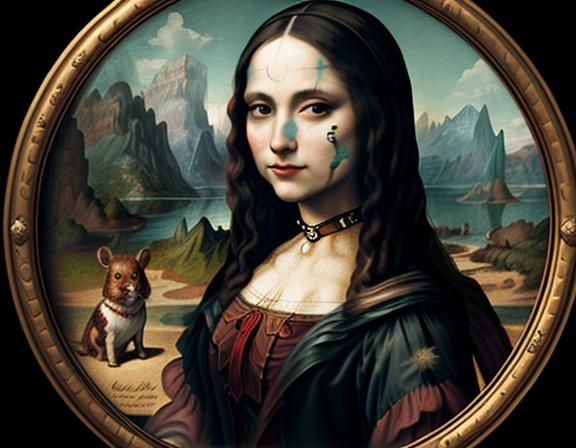 Harley Quinn as Mona Lisa in Beatrix Potter Style