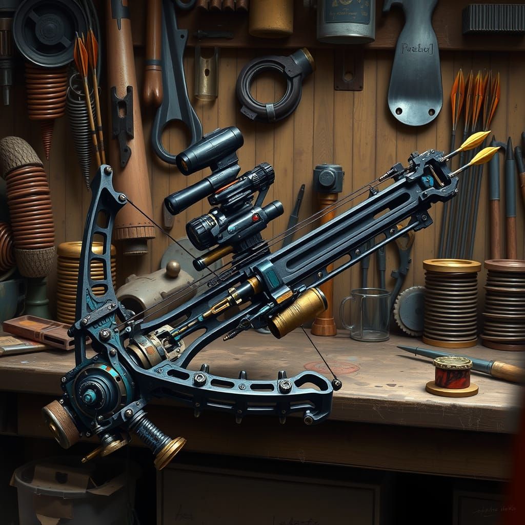 Steampunk Hybrid Bow: Rivenspine Mk.1 Digital Painting