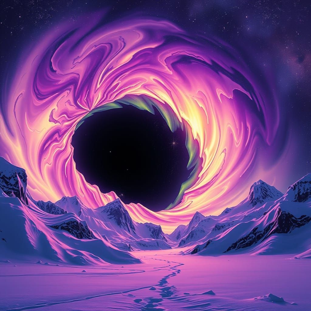 Black Hole Devours Breathtaking North Pole Scenery in Cosmic...
