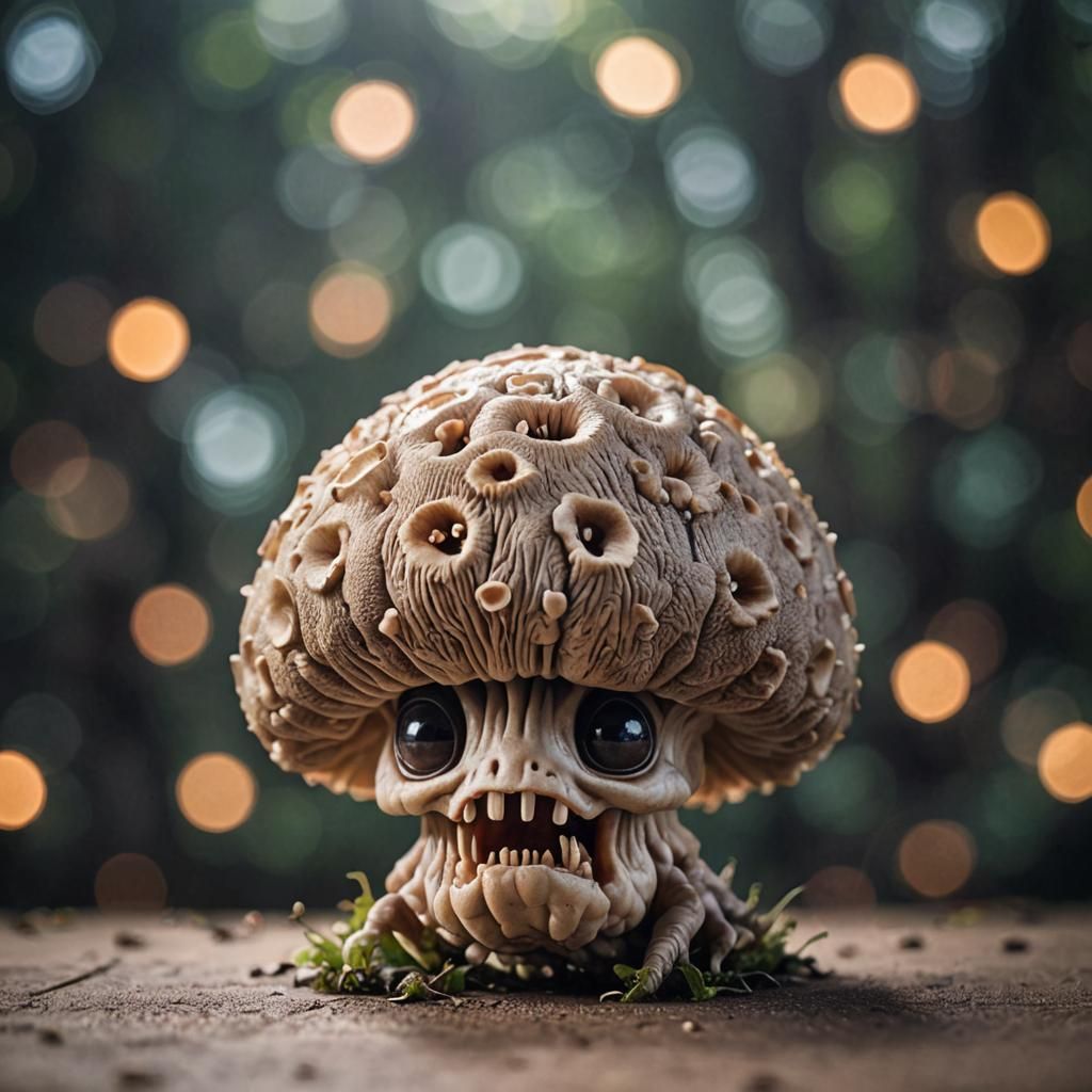 Mushroom Brain Monster in Sharp Focus