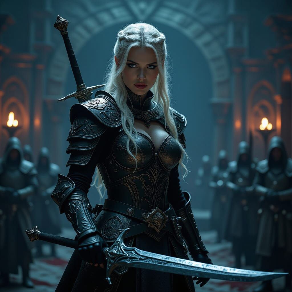 Warrior Slaying Father in Hellturel: Cinematic Film Still