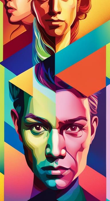 Abstract Art Gallery Logo in Pop Art Style