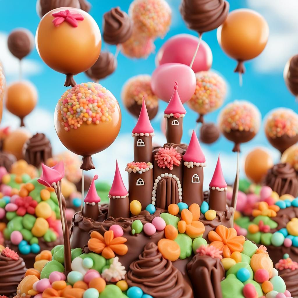 Delicious Colorful Landscape with Candy Motifs