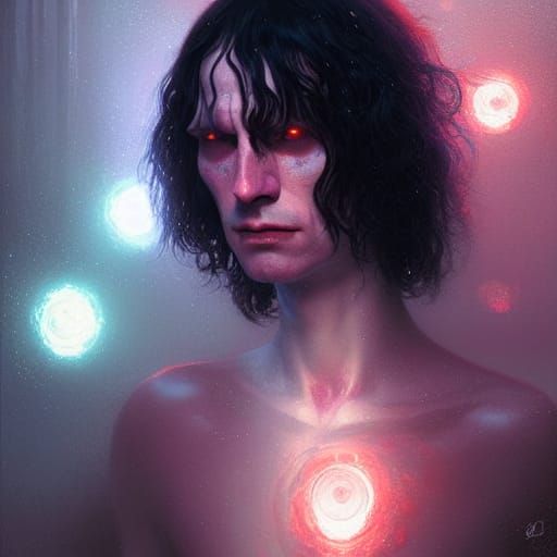 Striking Portrait with Volumetric Lighting and Deep Colors