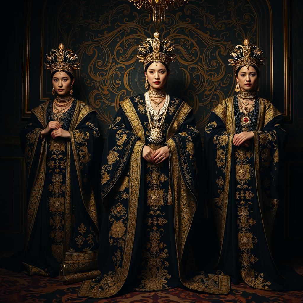 Luxurious Royalty in Black and Gold, Ornate Aesthetic