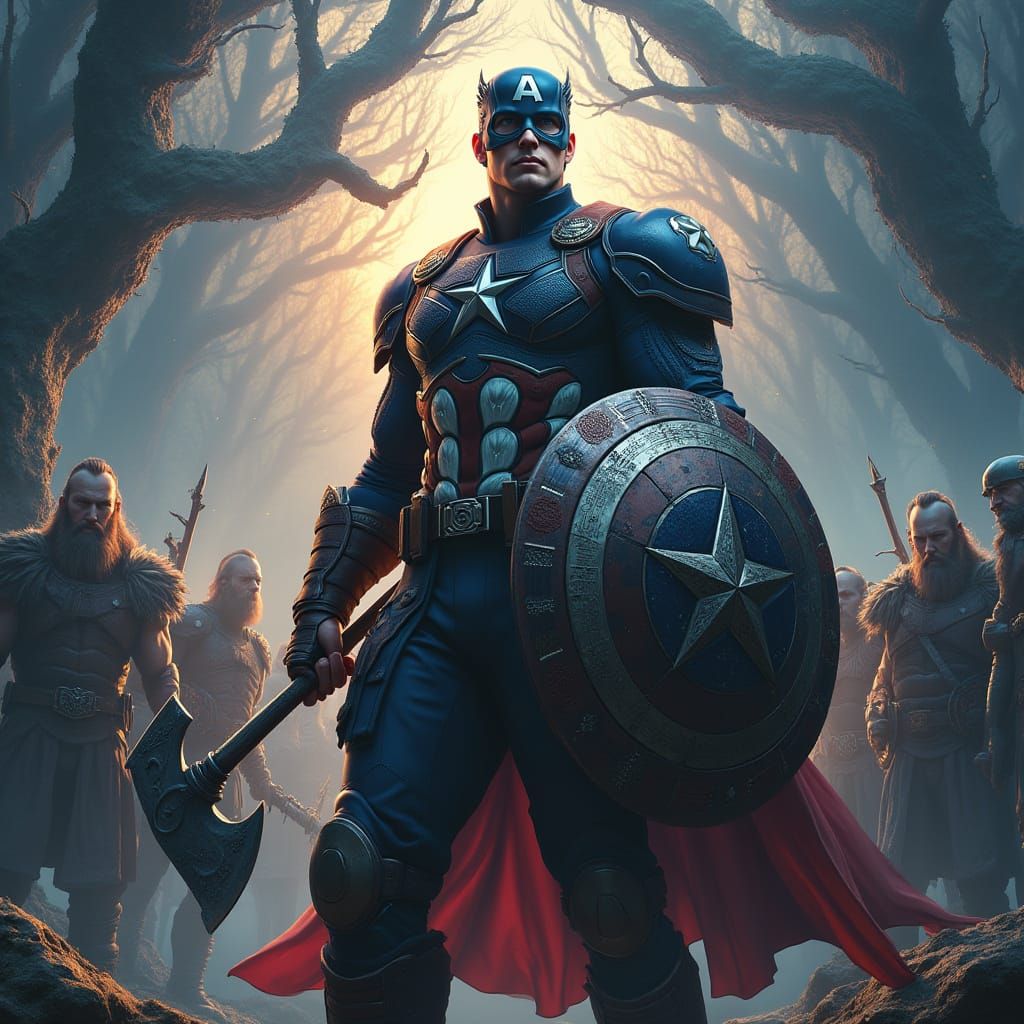 Captain America Leads Viking Charge into Alfheim