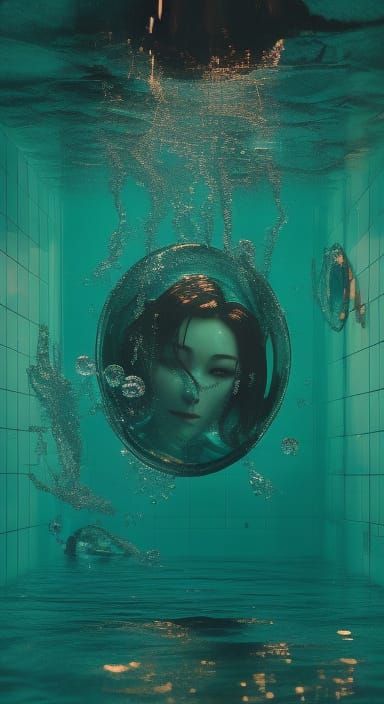 <lora:SubmechanophobiaSD15:1.0> Zhang Ziyi is weighing 220 LBS laying in bathtub up to her chest bubbles underwater pers...