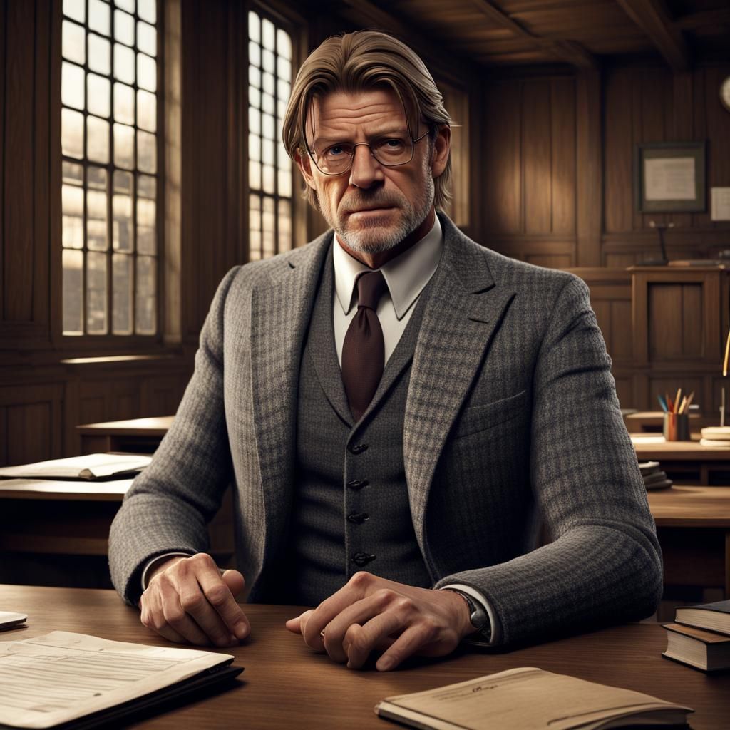 Fantasy Professor in Detailed Matte Painting Style