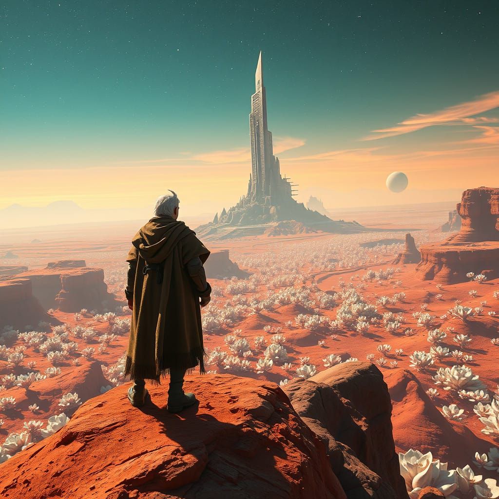 Garlic Leader Gazes Upon Surreal Landscape