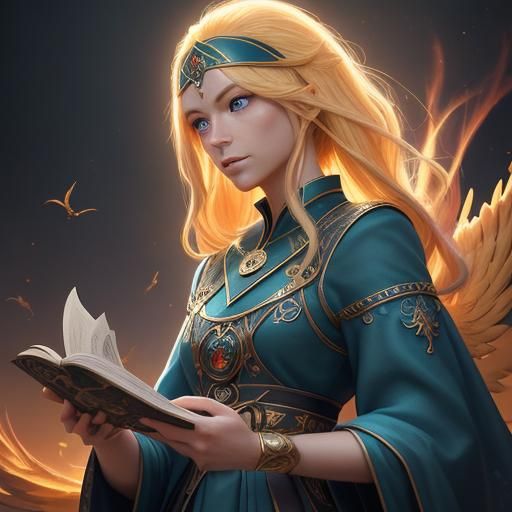 Tarot Reader at Crossroads with Phoenix Path