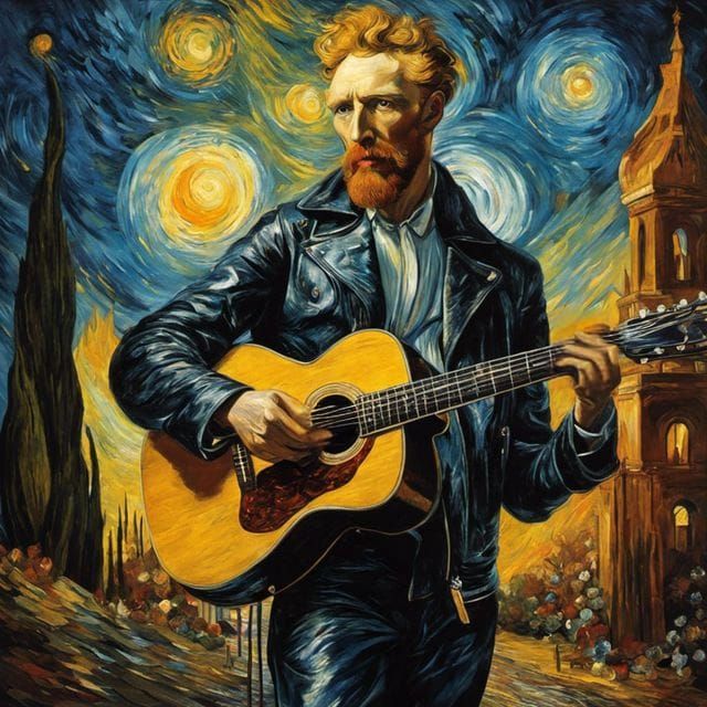 Van Gogh as Rockstar Portrait