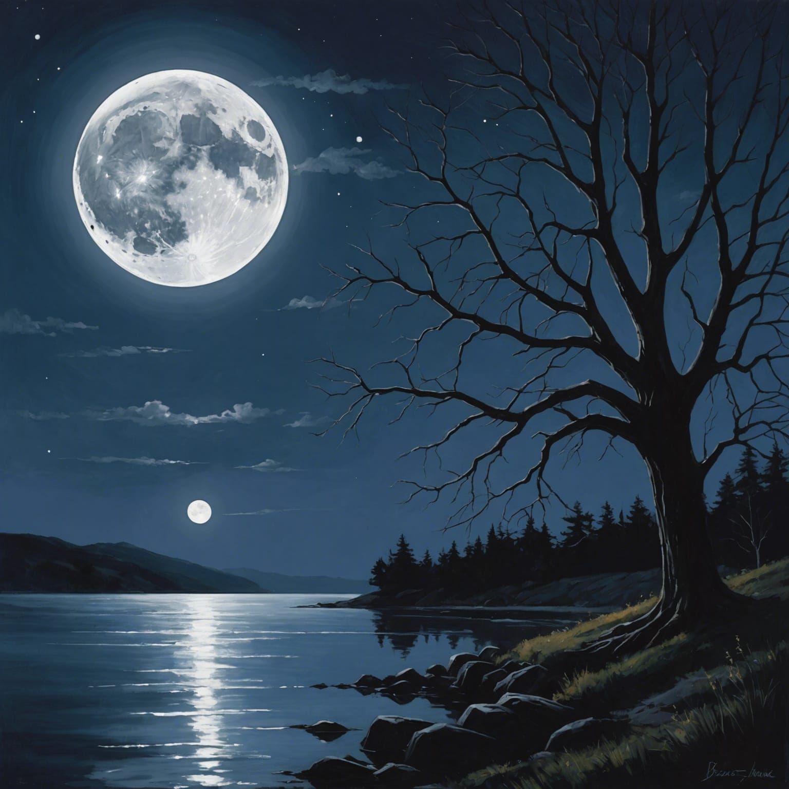 Enchanting Moonlight Nocturne Painting