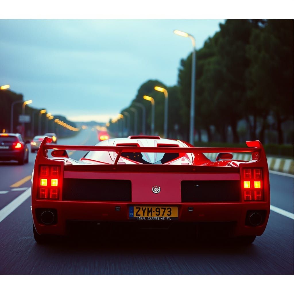Epic Red Hotrod Concept on Montpellier Motorway