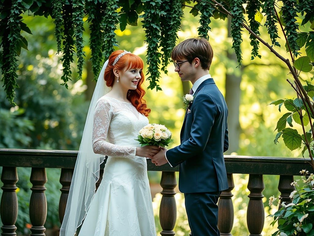 Harry Potter and Ginny Weasley Wedding in Watercolor Style