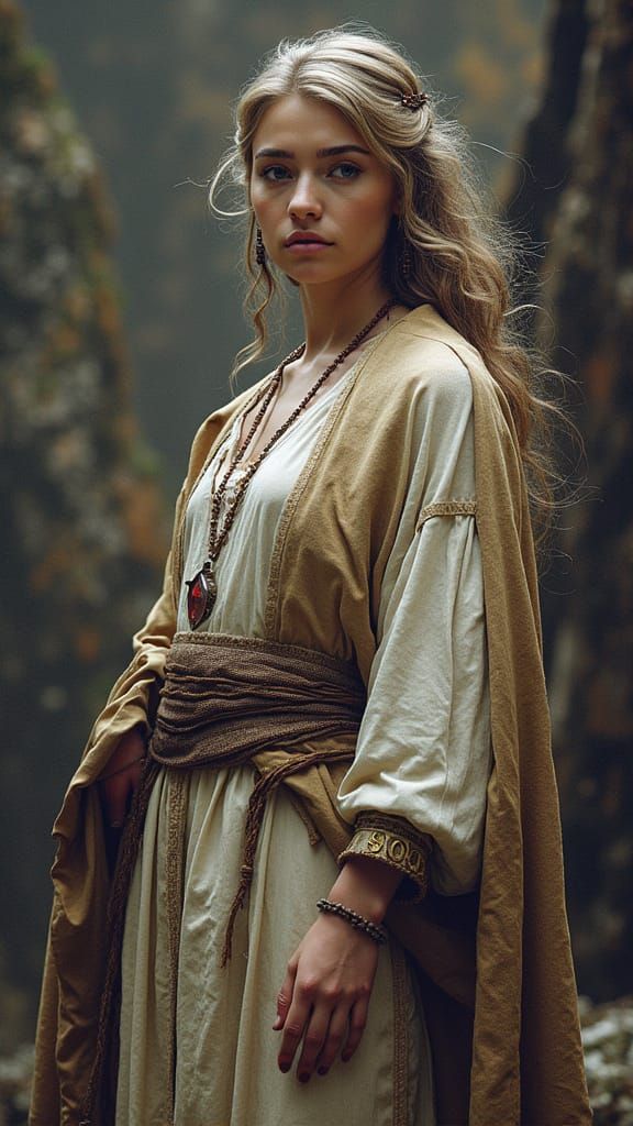 Girl Walks in Stormy Street: Dark, Mysterious Art