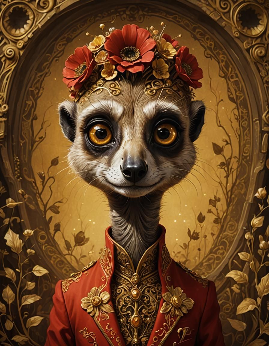 Surreal Meerkat Creatures in Rococo Glamour Style